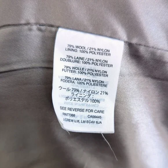 J. Crew Gray Wool Coat, Size 0 (XS/S) in perfect condition - Picture 8 of 14